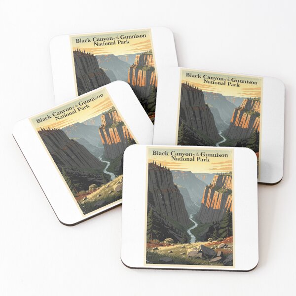 Item preview, Black Canyon of the Gunnison National Park Vintage Travel Art designed and sold by Teelogic.