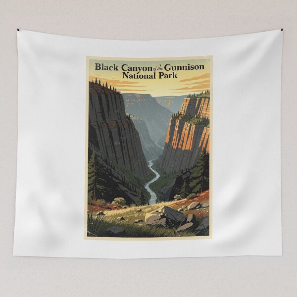 Item preview, Black Canyon of the Gunnison National Park Vintage Travel Art designed and sold by Teelogic.