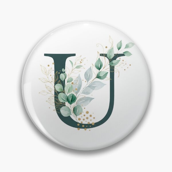 Item preview, Sage Green Botinical Letter U designed and sold by ITCHAWAWAA.