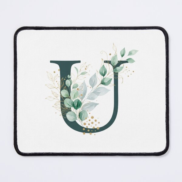 Item preview, Sage Green Botinical Letter U designed and sold by ITCHAWAWAA.