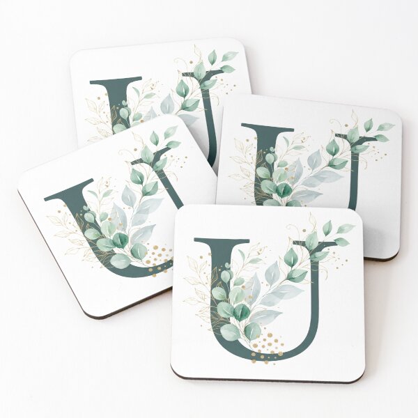 Item preview, Sage Green Botinical Letter U designed and sold by ITCHAWAWAA.