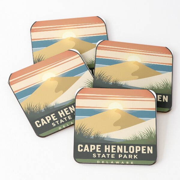 Item preview, Cape Henlopen State Park Dune Shoreline Sticker designed and sold by DetourDgn.