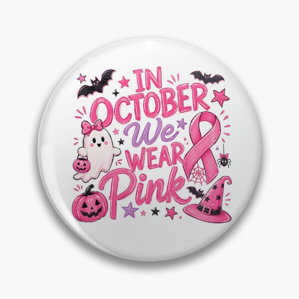 Item preview, in October We Wear Pink Breast Cancer Awareness Ghost designed and sold by ROUFTOOP.