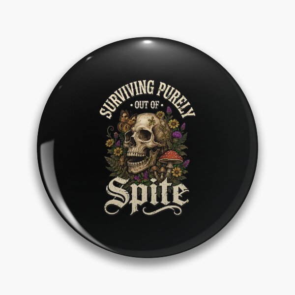 Item preview, Surviving Purely Out of Spite Skull Floral Mushroom designed and sold by felixpalette.