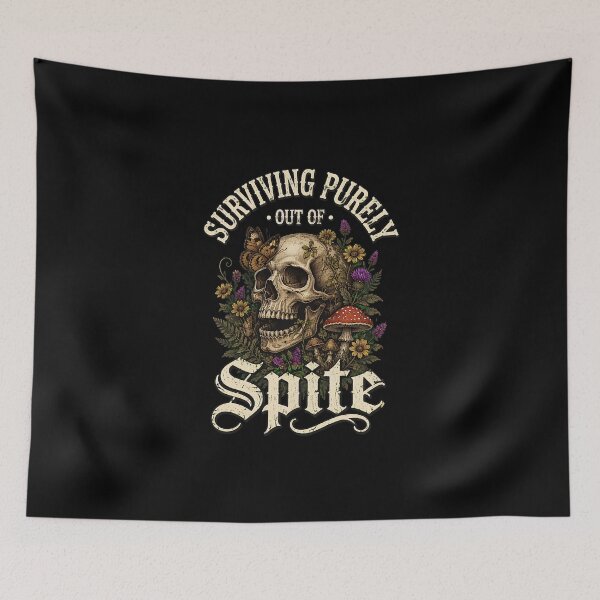 Item preview, Surviving Purely Out of Spite Skull Floral Mushroom designed and sold by felixpalette.
