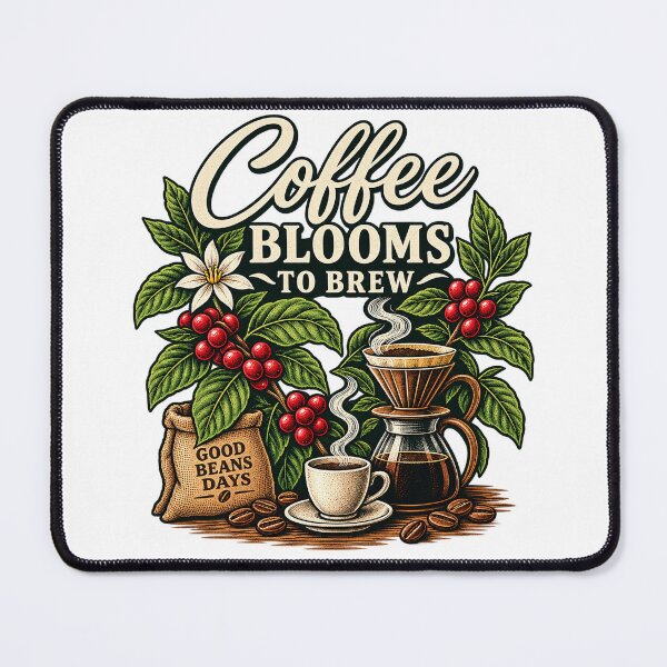 Item preview, Coffee Blooms to Brew Botanical Coffee T-Shirt designed and sold by Bold Habit Co..
