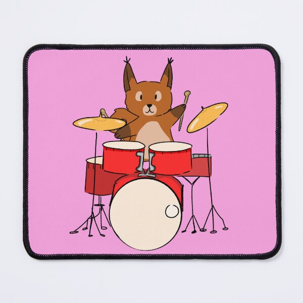 Item preview, Cute squirrel playing drums Pink version designed and sold by thistleberry.