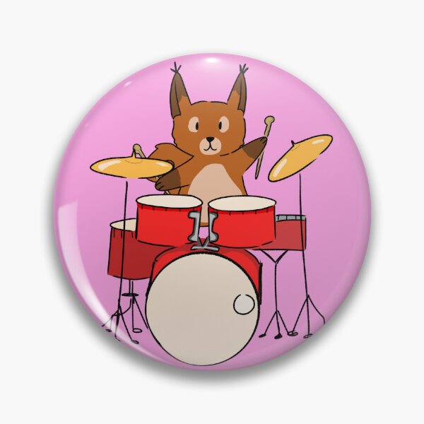 Item preview, Cute squirrel playing drums Pink version designed and sold by thistleberry.