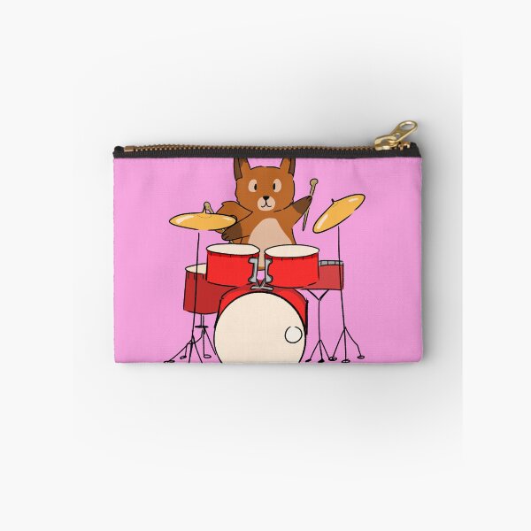 Item preview, Cute squirrel playing drums Pink version designed and sold by thistleberry.