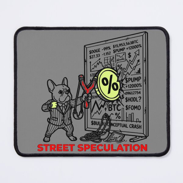 Item preview, Street Speculation Crypto Slingshot French Bulldog Red Text Lime Coin designed and sold by The Bold Line Studio.