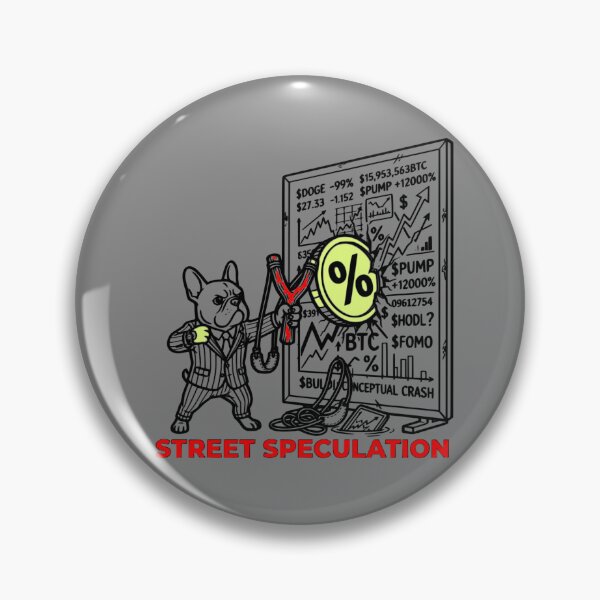 Item preview, Street Speculation Crypto Slingshot French Bulldog Red Text Lime Coin designed and sold by The Bold Line Studio.