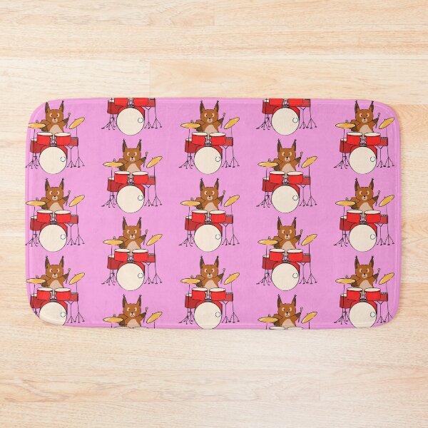 Item preview, Cute squirrel playing drums Pink version designed and sold by thistleberry.