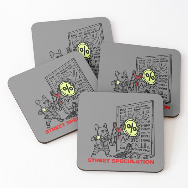 Item preview, Street Speculation Crypto Slingshot French Bulldog Red Text Lime Coin designed and sold by The Bold Line Studio.