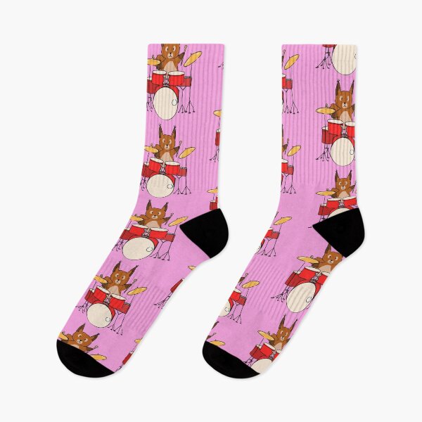 Item preview, Cute squirrel playing drums Pink version designed and sold by thistleberry.