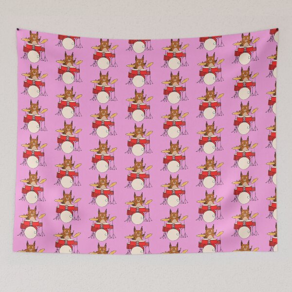 Item preview, Cute squirrel playing drums Pink version designed and sold by thistleberry.