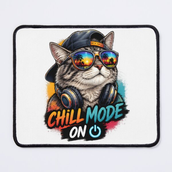 Item preview, Cool Cat Wearing Sunglasses and Headphones Chill Mode On designed and sold by Pyt27.