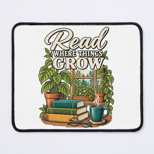 Item preview, Read Where Things Grow Botanical Book Lover T-Shirt designed and sold by Bold Habit Co..
