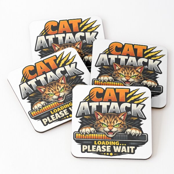 Item preview, Cat Attack Loading Please Wait Funny Cat Graphic designed and sold by SoyLamderma.