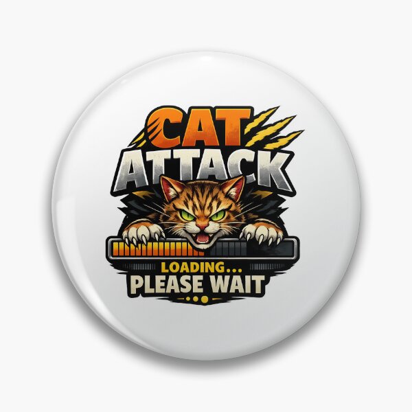 Item preview, Cat Attack Loading Please Wait Funny Cat Graphic designed and sold by SoyLamderma.