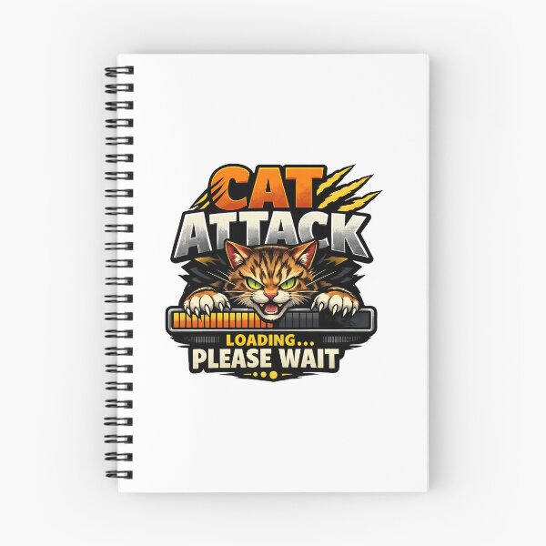 Item preview, Cat Attack Loading Please Wait Funny Cat Graphic designed and sold by SoyLamderma.