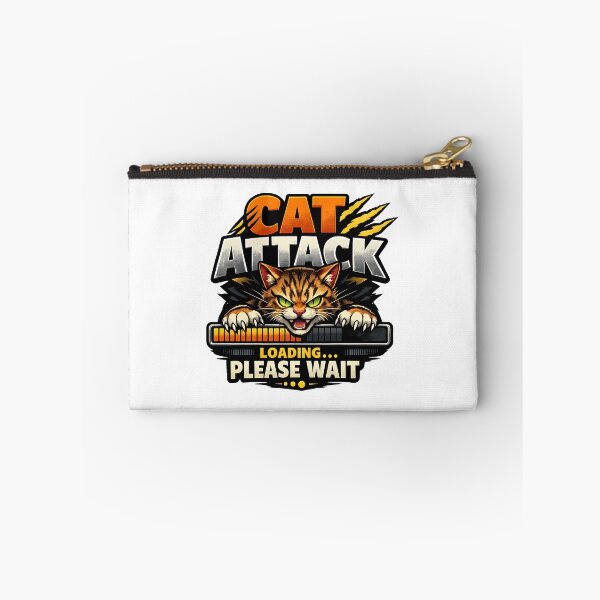 Item preview, Cat Attack Loading Please Wait Funny Cat Graphic designed and sold by SoyLamderma.