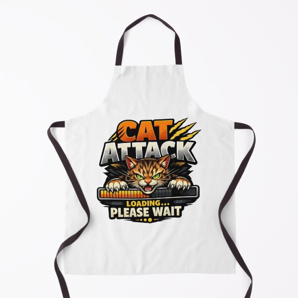 Item preview, Cat Attack Loading Please Wait Funny Cat Graphic designed and sold by SoyLamderma.
