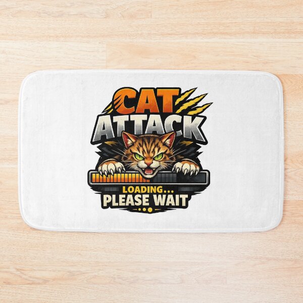 Item preview, Cat Attack Loading Please Wait Funny Cat Graphic designed and sold by SoyLamderma.
