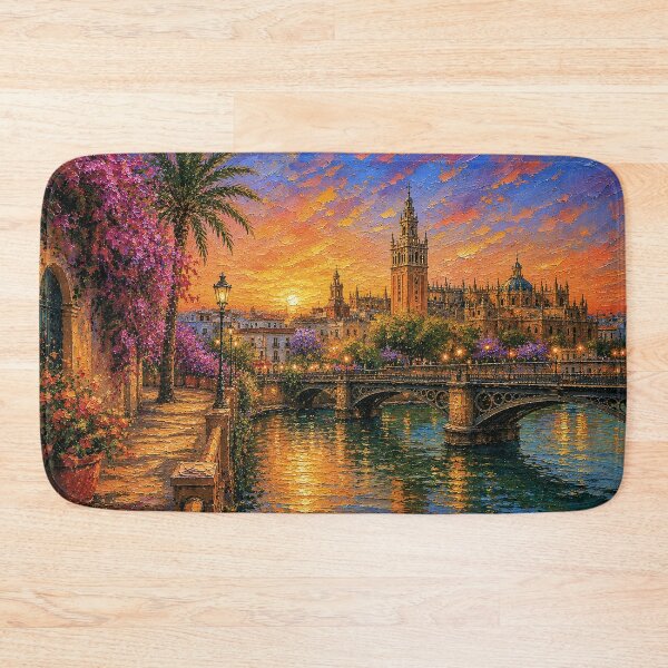 Item preview, A painting of Sevilla by night, Spain – A Beautiful city in Europe. designed and sold by GalleryKauffeld.