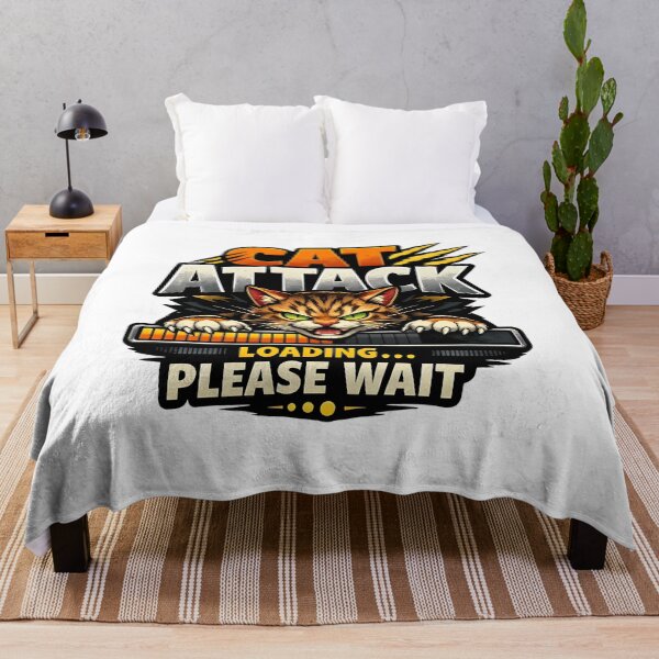 Item preview, Cat Attack Loading Please Wait Funny Cat Graphic designed and sold by SoyLamderma.