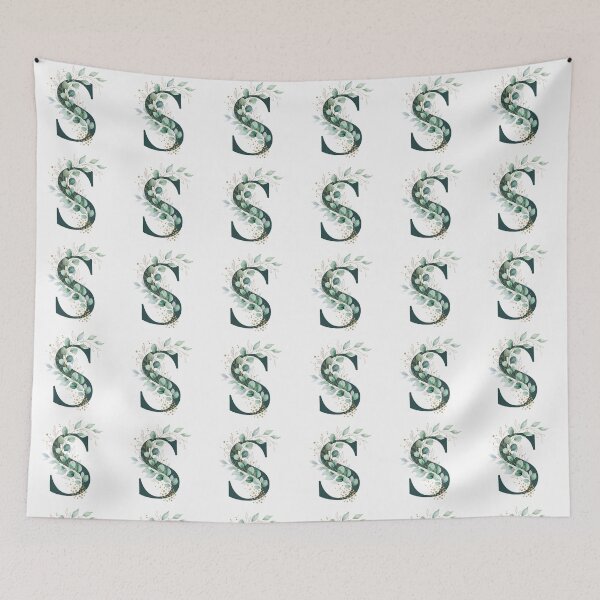 Item preview, Sage Green Botinical Letter S designed and sold by ITCHAWAWAA.