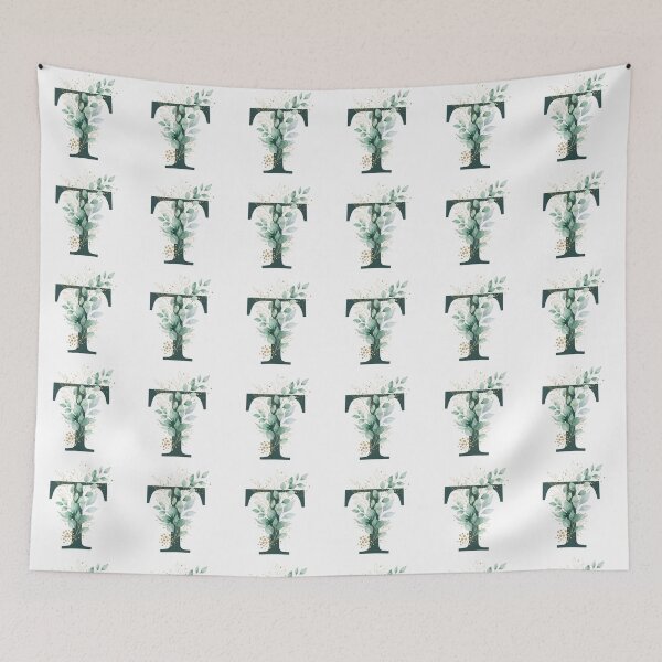 Item preview, Sage Green Botinical Letter T designed and sold by ITCHAWAWAA.