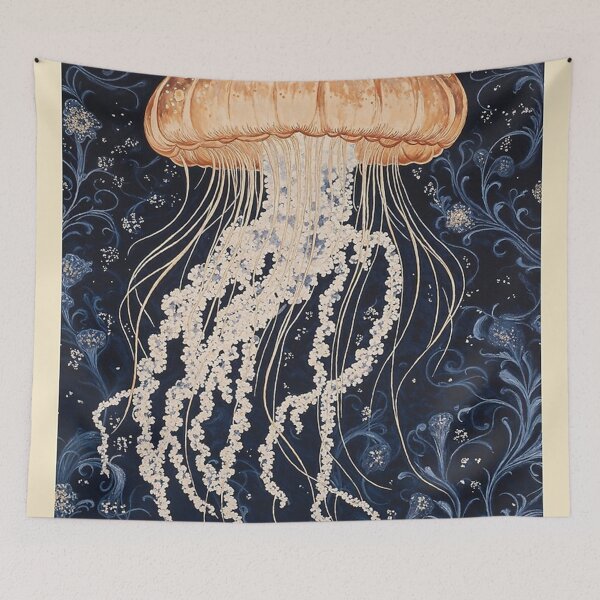 Item preview, Vintage William Morris Jellyfish Ocean Botanical designed and sold by ColemanOlmos.