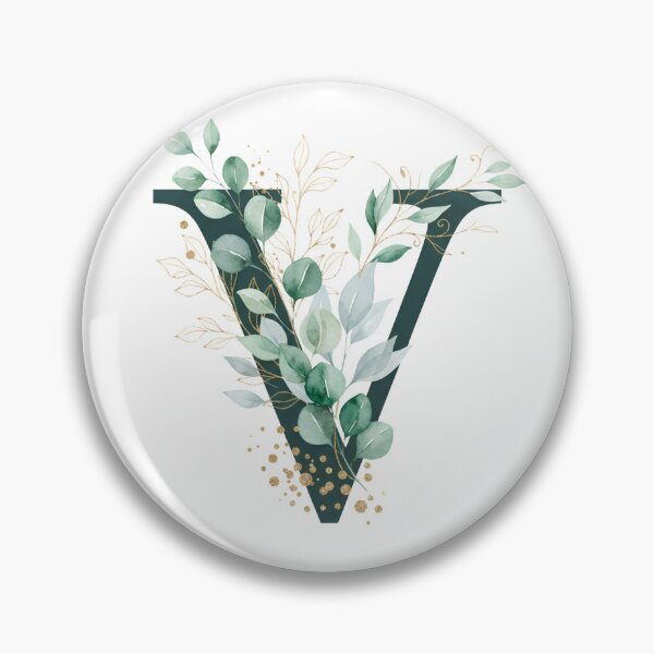 Item preview, Sage Green Botinical Letter V designed and sold by ITCHAWAWAA.