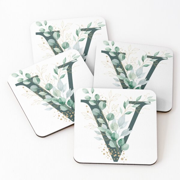 Item preview, Sage Green Botinical Letter V designed and sold by ITCHAWAWAA.