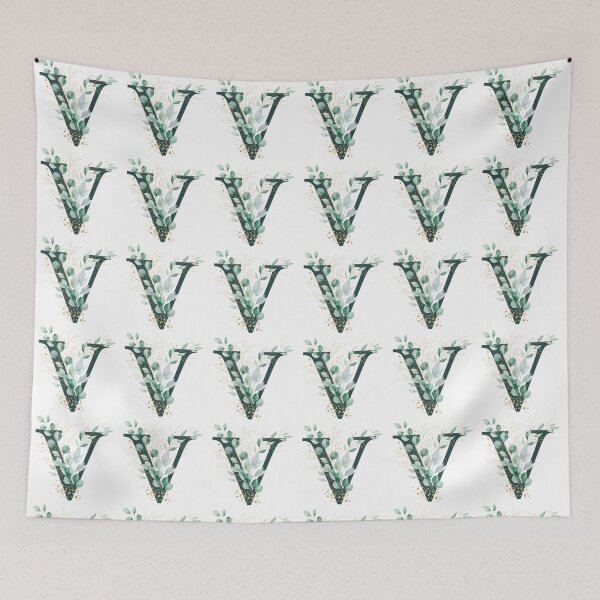 Item preview, Sage Green Botinical Letter V designed and sold by ITCHAWAWAA.