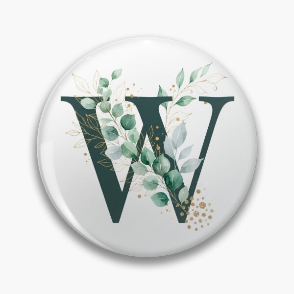 Item preview, Sage Green Botinical Letter W designed and sold by ITCHAWAWAA.