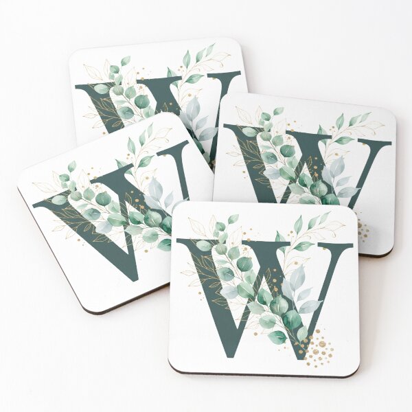 Item preview, Sage Green Botinical Letter W designed and sold by ITCHAWAWAA.