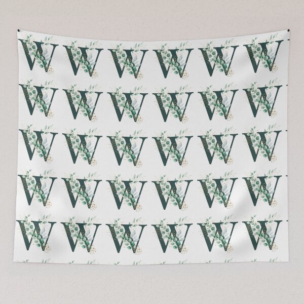 Item preview, Sage Green Botinical Letter W designed and sold by ITCHAWAWAA.