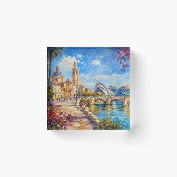 Item preview, Valencia, Spain – a painting of a summer day in this beautiful European city. designed and sold by GalleryKauffeld.