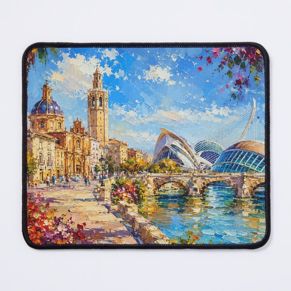 Item preview, Valencia, Spain – a painting of a summer day in this beautiful European city. designed and sold by GalleryKauffeld.