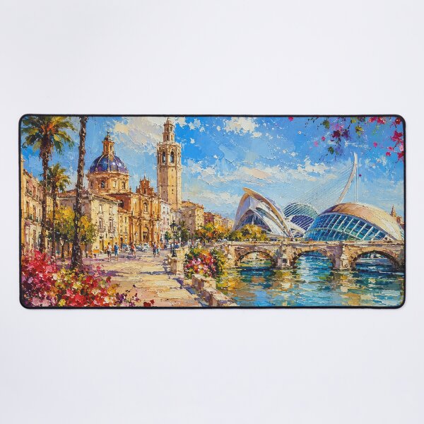 Item preview, Valencia, Spain – a painting of a summer day in this beautiful European city. designed and sold by GalleryKauffeld.
