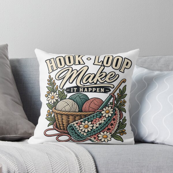 Item preview, Hook Loop Make Crochet Maker T-Shirt designed and sold by Bold Habit Co..