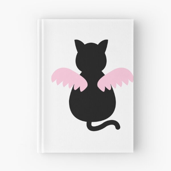 Item preview, Black Cat Back View with Pink Angel Wings designed and sold by Tanapan2529.