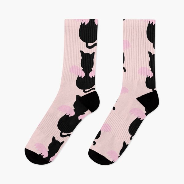 Item preview, Black Cat Back View with Pink Angel Wings designed and sold by Tanapan2529.