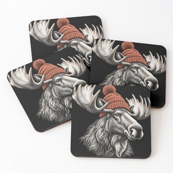Item preview, Bull Moose With A Beanie Mountain Wildlife Design designed and sold by VGAfanatic.