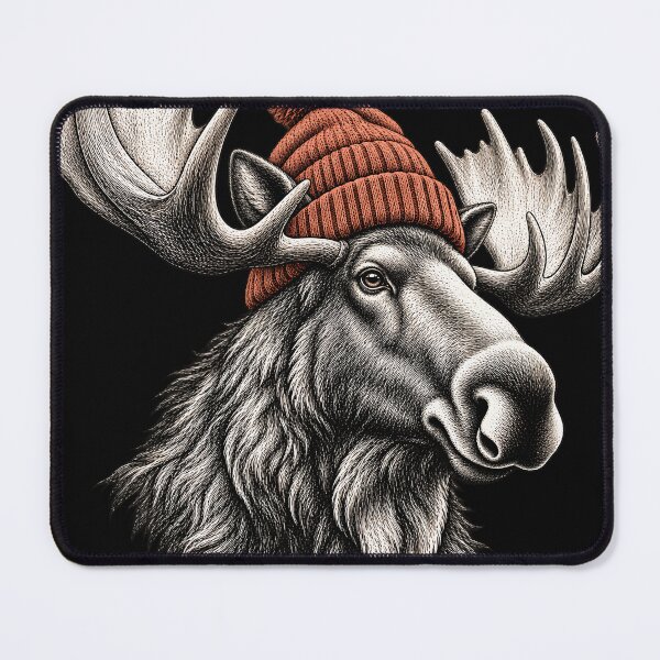 Item preview, Bull Moose With A Beanie Mountain Wildlife Design designed and sold by VGAfanatic.