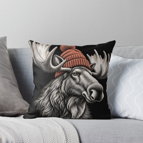 Item preview, Bull Moose With A Beanie Mountain Wildlife Design designed and sold by VGAfanatic.