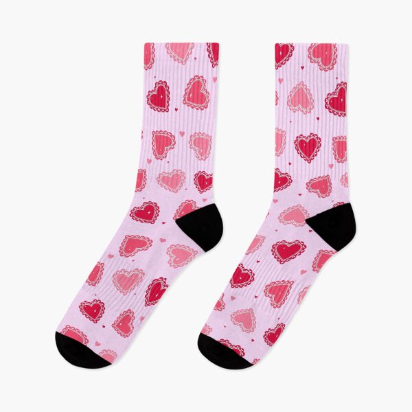 Item preview,  pink and red lace hearts on a pink background designed and sold by burbura.