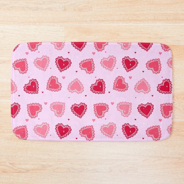 Item preview,  pink and red lace hearts on a pink background designed and sold by burbura.