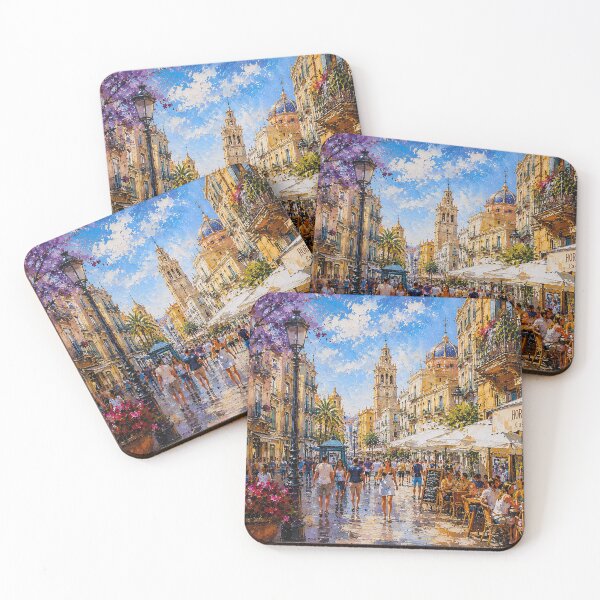 Item preview, Valencia, Spain – a painting of a summer day in this beautiful European city. designed and sold by GalleryKauffeld.
